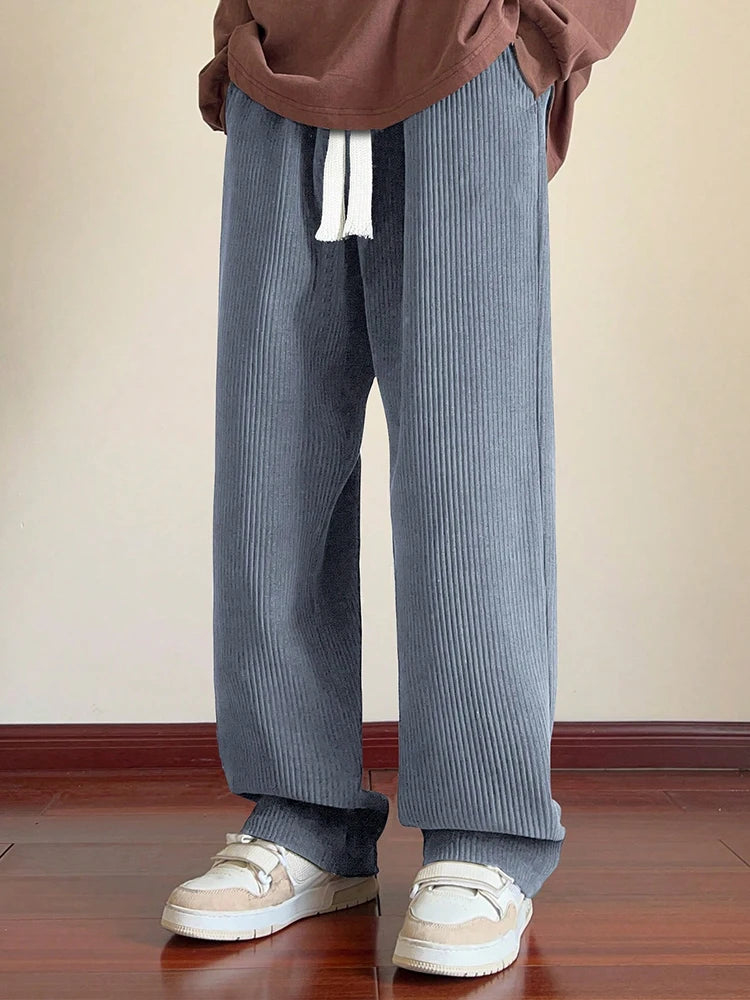 Men's Corduroy High Weight Drape Feeling Versatile Casual Straight Leg Pants Suitable for Daily Travel