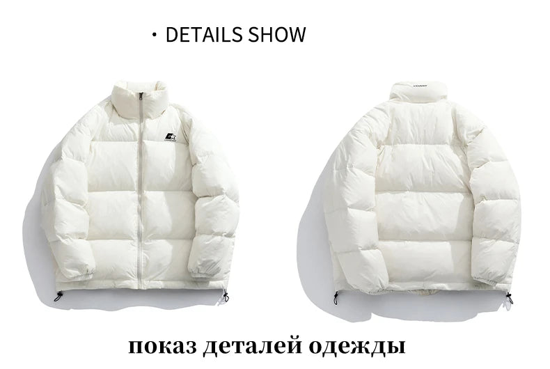 HanLu New Men Down Jacket Women 2022 Winter Fashion Warm Outerwear Duck Down Filled With Zipper Stand Collar Thick Coats Unisex