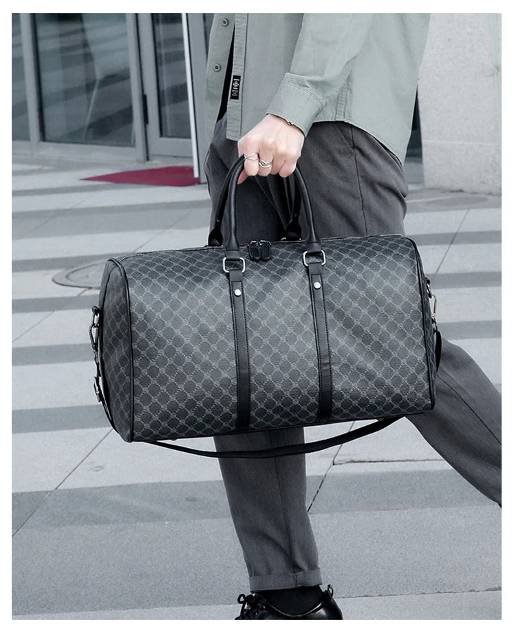 Designer luxury bag Large capacity checkered leather men's handbag travel bag bolsos de mujer large size luggage mochilas mujer