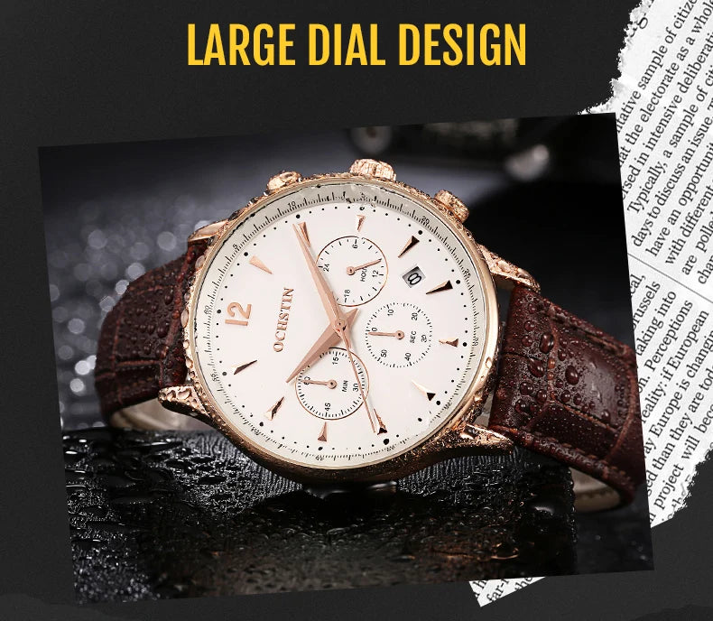 Lowest price genuine explosions men's watch three-eye six-pin chronograph multifunctional quartz watch business waterproof watch