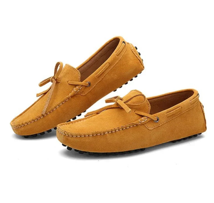 Suede Shoes Men Size 38-46 Luxury Men Loafers Soft Moccasins Man High Quality Shoes Casual Genuine Leather Driving Flats Penny