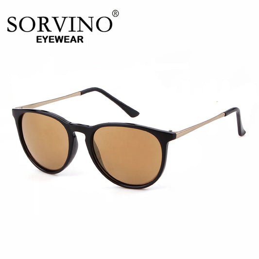 SORVINO Vintage Retro Oval Women Sunglasses UV400 Gradient Light Brown Sunshades Brand Designer Sun Glasses For Laides Men