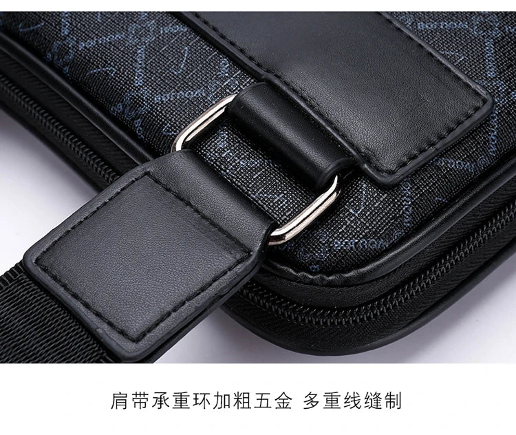 Men's Small Bag Handbag Business Style PU Leather Male Crossbody Bag Phone Bag Vintage Pattern Design Men's Handbag Shoulder Bag