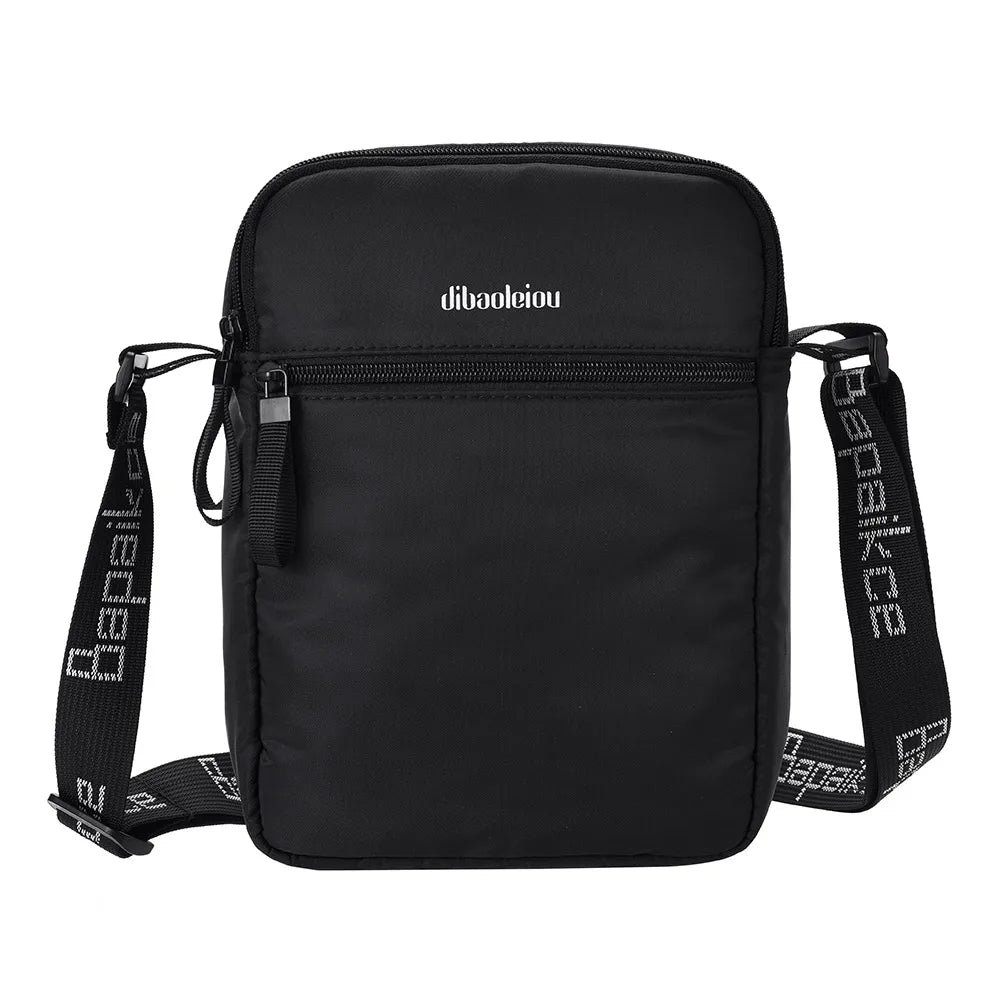 Messenger Sling Bag Men's Fashionable Waterproof Oxford Cloth Zipper Pocket Mobile Phone Bag Travel Men's Crossbody Bag