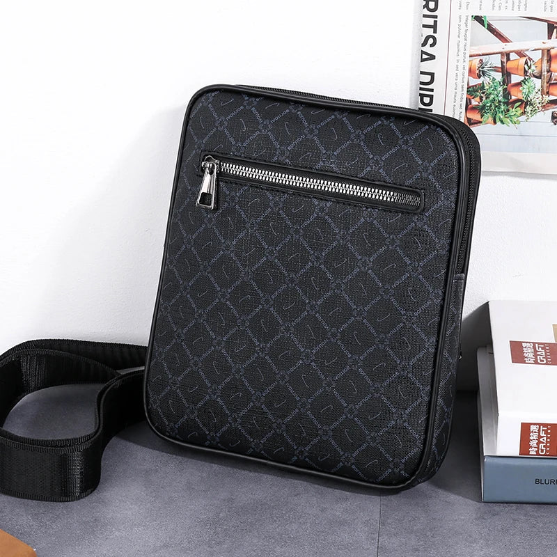 Men's Small Bag Handbag Business Style PU Leather Male Crossbody Bag Phone Bag Vintage Pattern Design Men's Handbag Shoulder Bag